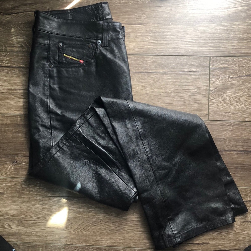 Diesel Leather Pants Sz 32 Black